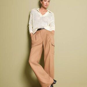 LOft Drapey Cargo Pants, Camel, Size 12 New never worn